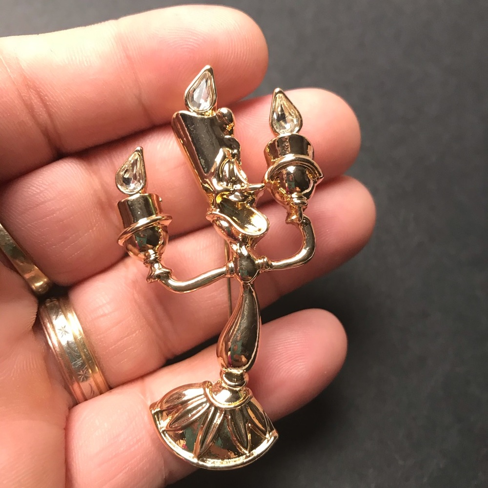 Goldtone Lumiere brooch beauty and beast character - Picture 6 of 12